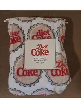 Diet Coke Bottle Caps Coca Cola Plush Throw Blanket Gift Soft 60x70 Soda Drink